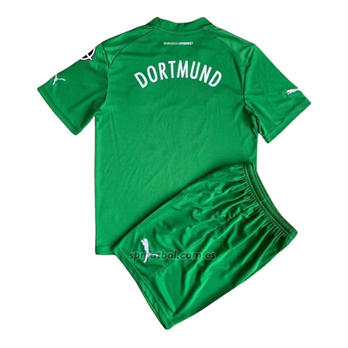 Camiseta Borussia Dortmund Portero Nino 2022-2023 Verde